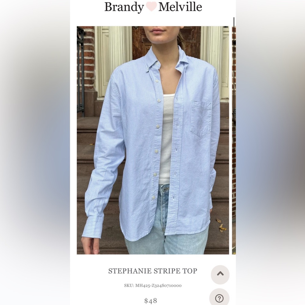 Brandy Melville Striped Oxford